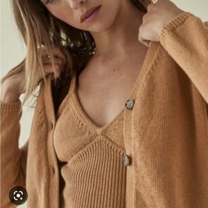tillie tank and cardigan set reformation in camel